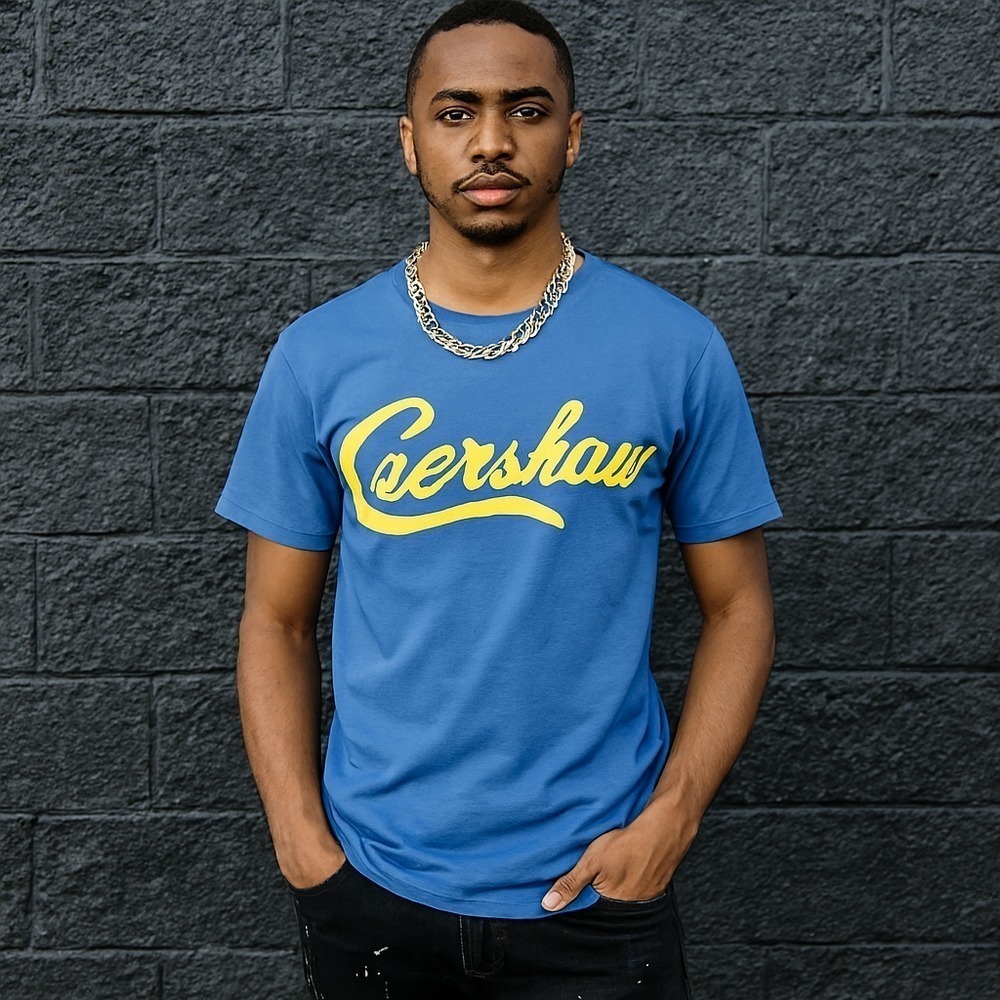 Crenshaw T-Shirt The Marathon Clothing Small Holiday Gift-Ready Blue And Yellow